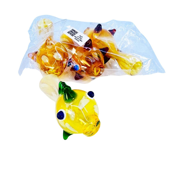 AGOH2 - 3 Inch One Hitter - Fish Design - 4 Pieces Per Pack