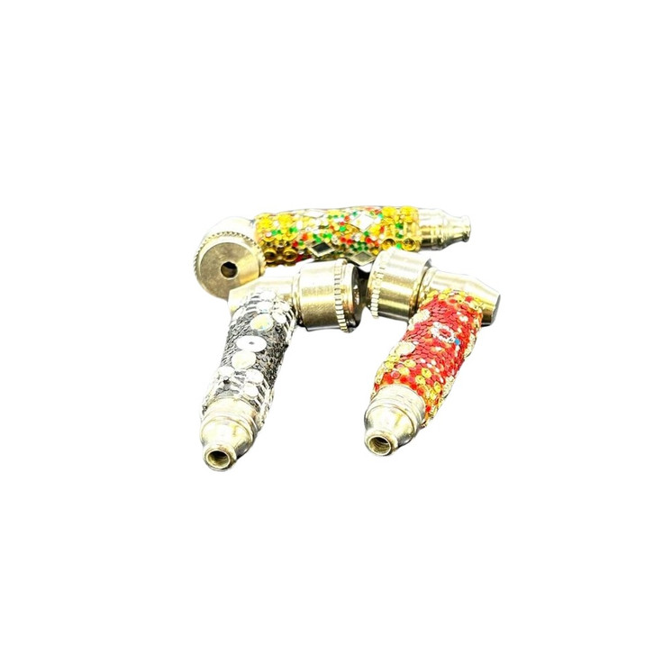 HPIM38 - 2.5 Inch Metal Handpipe - MT9027 - Assorted Colors - 5 Pieces Per Pack