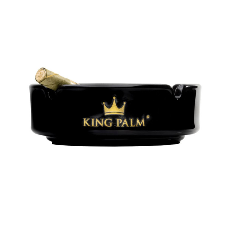 King Palm Ashtray Glass Black