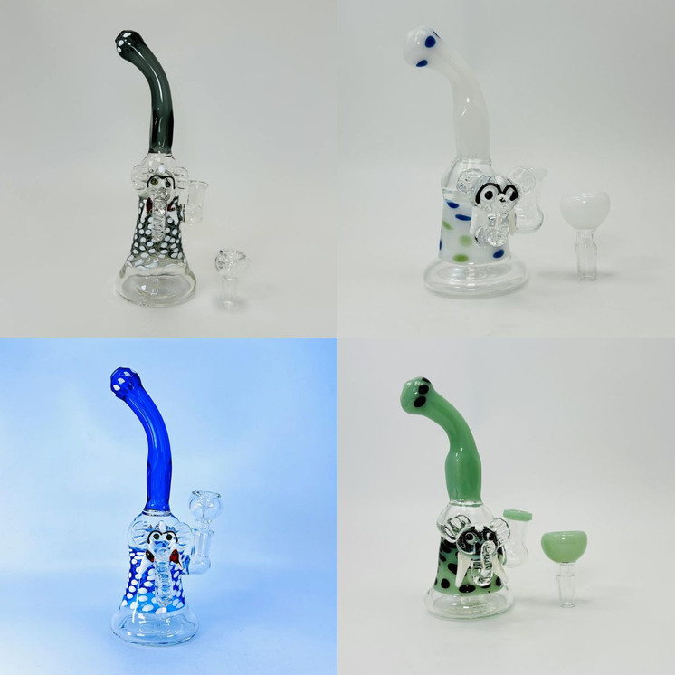 Bell Fancy Elephant Waterpipe - 8 Inch - Assorted Colors - Price Per Piece - WPAG122