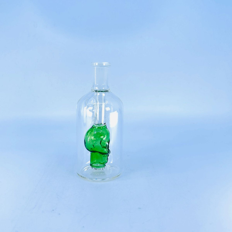 Ash Catcher 90 Degree 14mm -14f With skull Perc Green