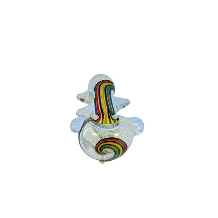 Hand Pipe - 4 Inch Fumed Swirl Stripe