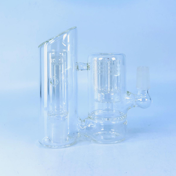 CHAC075-1 - Clear Ash Catcher 14 Male - 14 Female - 45 Degree With Double Perc