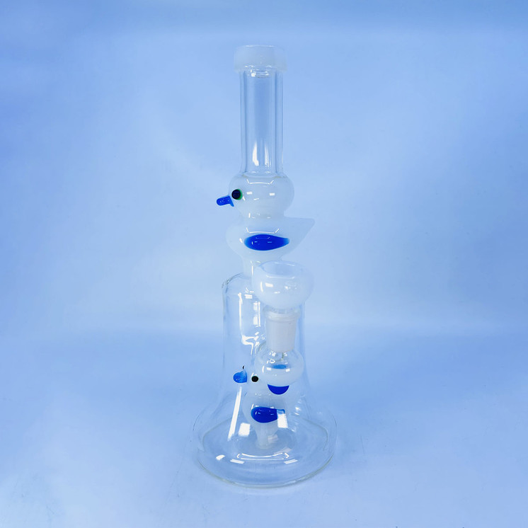 Waterpipe With Double Duckie Perc 10 Inch