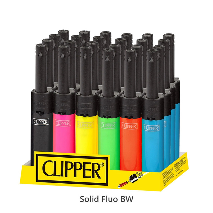 Clipper Lighter Electronic Mini Tube - 24 Counts Per Display