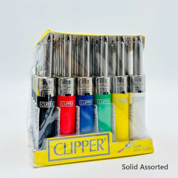 Clipper Lighter Electronic Mini Tube - 24 Counts Per Display