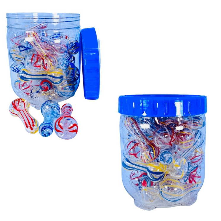 Handpipe 2.5 Inch- ISO - Price Per Jar - Assorted Colors Designs
