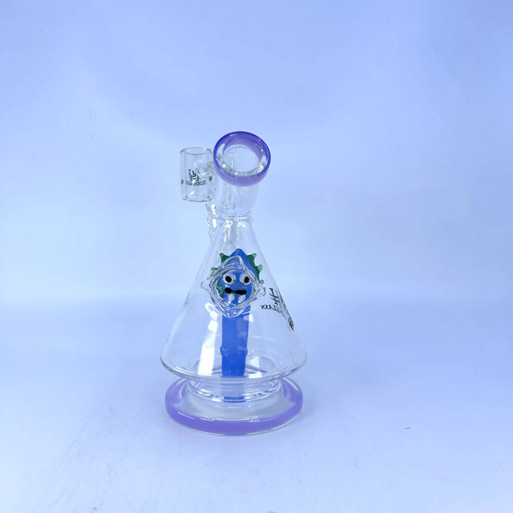 Helios - 6 Inch Glass Waterpipe - Pyramid With Ricky Perc and Banger
