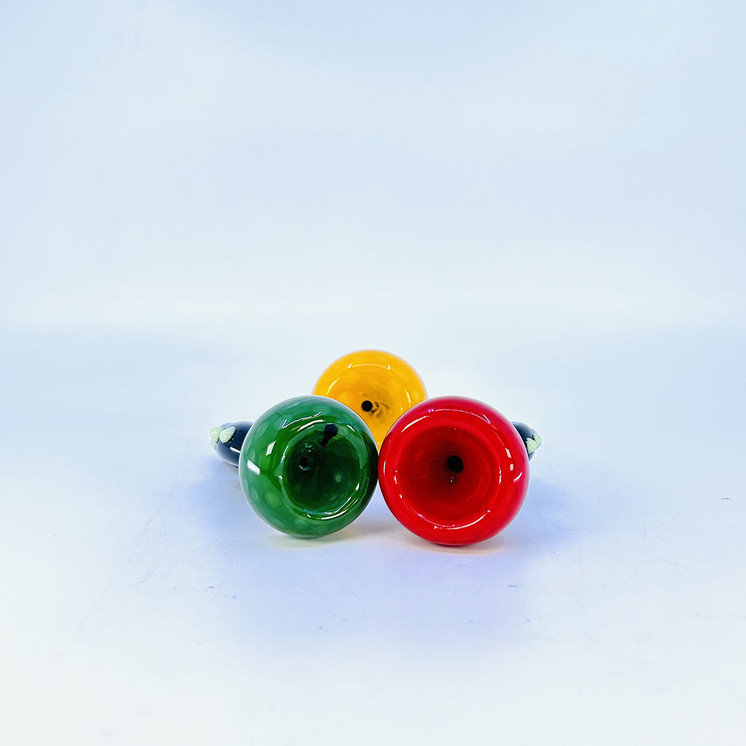 MSBL20 - 14 mm Male Bowl - Donut With Double Dot Slime Honey - Assorted Colors -  Price Per Piece