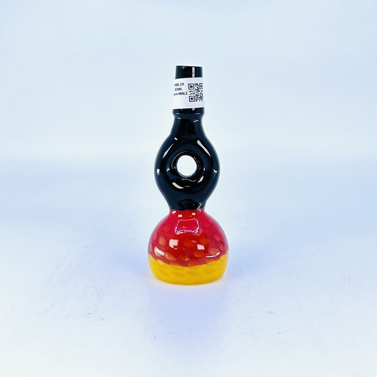 MSBL19 - 14 mm Male Bowl - Donut Slime Honeycomb - Assorted Colors -  Price Per Piece