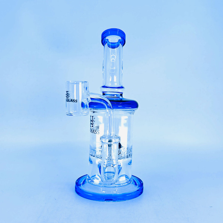 Helios - Glass Waterpipe - 7 Inch - Bent Neck With Cone Perc