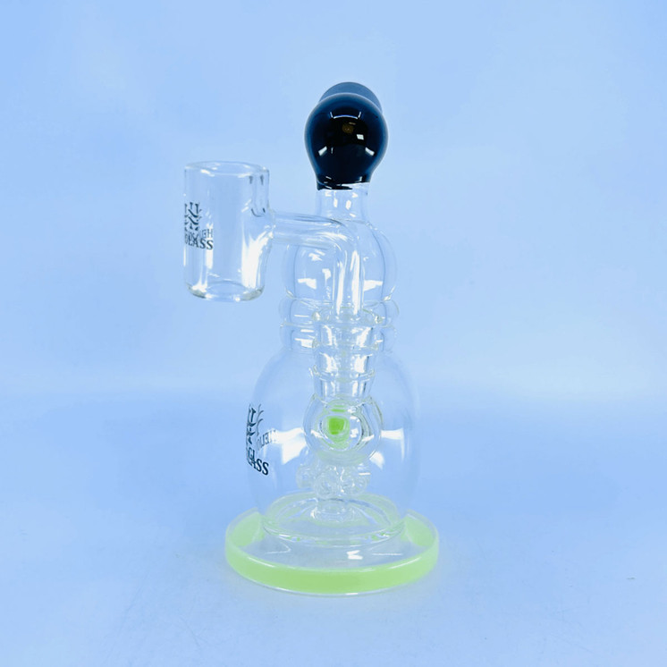 Helios - 7 Inch Glass Waterpipe - With Donut Showerhead Perc and Banger