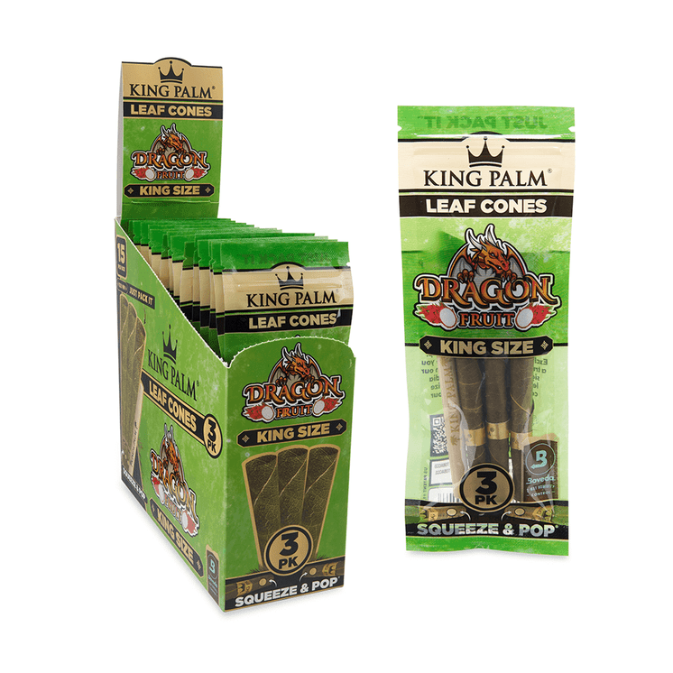 King Palm - Leaf Cones -3 Piece Per Pack - 15 Pack Per Box - King Size - Dragon Fruit
