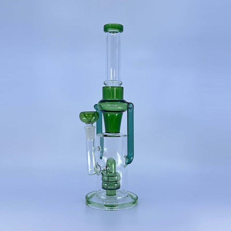 Recycler Waterpipe With Double Showerhead Perc - 13 Inch - WPAG140