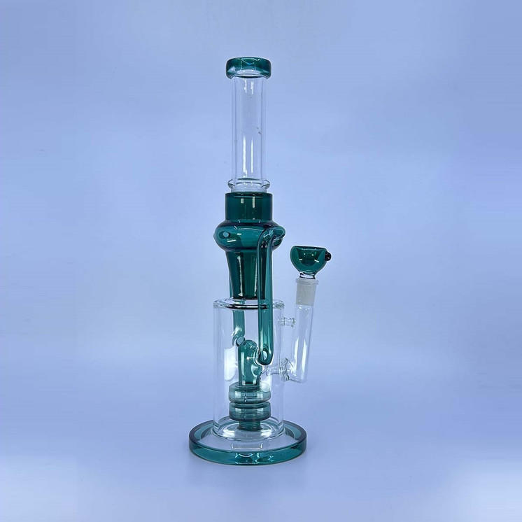Recycler Waterpipe With Double Showerhead Perc - 13 Inch - WPAG140