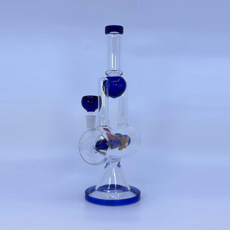 Recycler Waterpipe With Double Showerhead Perc - 13 Inch - WPAG140