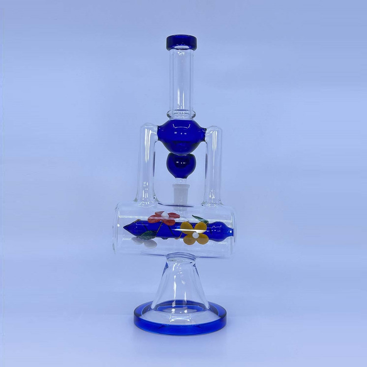 Recycler Waterpipe With Double Showerhead Perc - 13 Inch - WPAG140