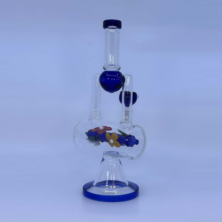 Recycler Waterpipe With Double Showerhead Perc - 13 Inch - WPAG140