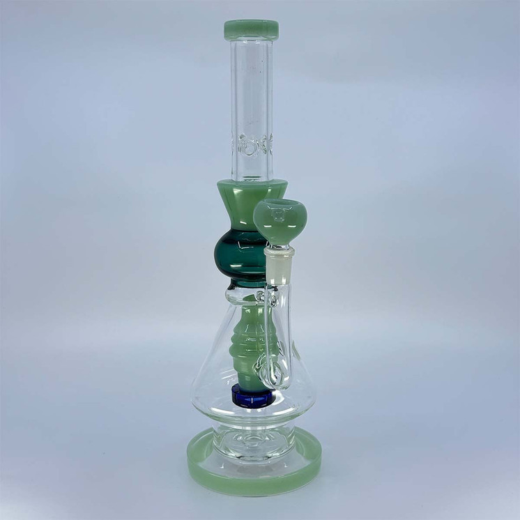 Color Rim Waterpipe With Hive Showerhead Prec - 12 Inch - WPAG147