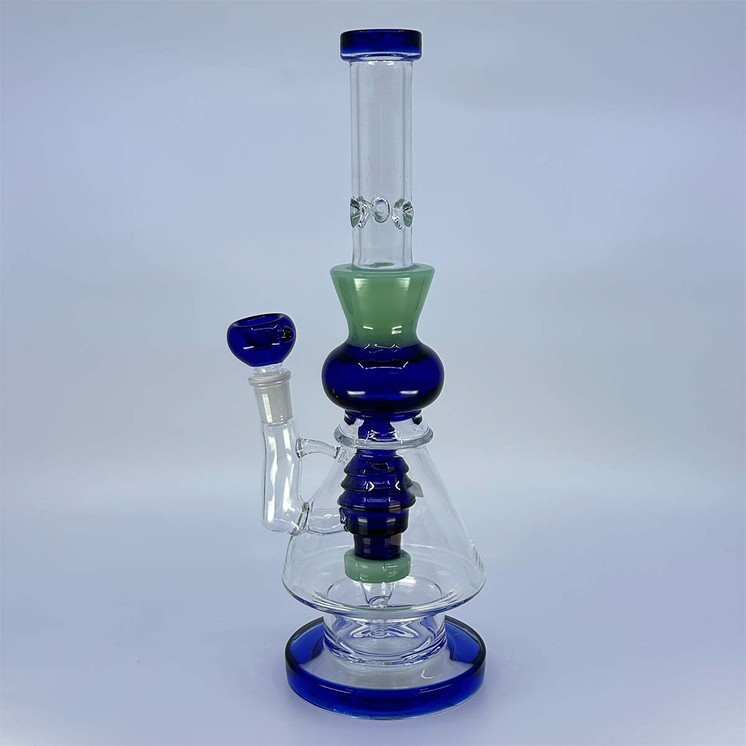 Color Rim Waterpipe With Hive Showerhead Prec - 12 Inch - WPAG147