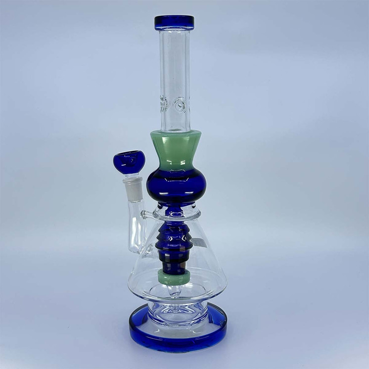 Color Rim Waterpipe With Hive Showerhead Prec - 12 Inch - WPAG147