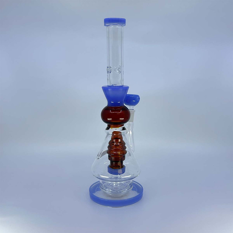 Color Rim Waterpipe With Hive Showerhead Prec - 12 Inch - WPAG147