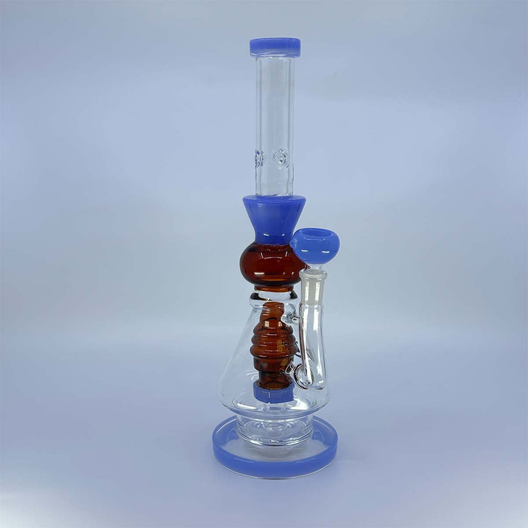 Color Rim Waterpipe With Hive Showerhead Prec - 12 Inch - WPAG147