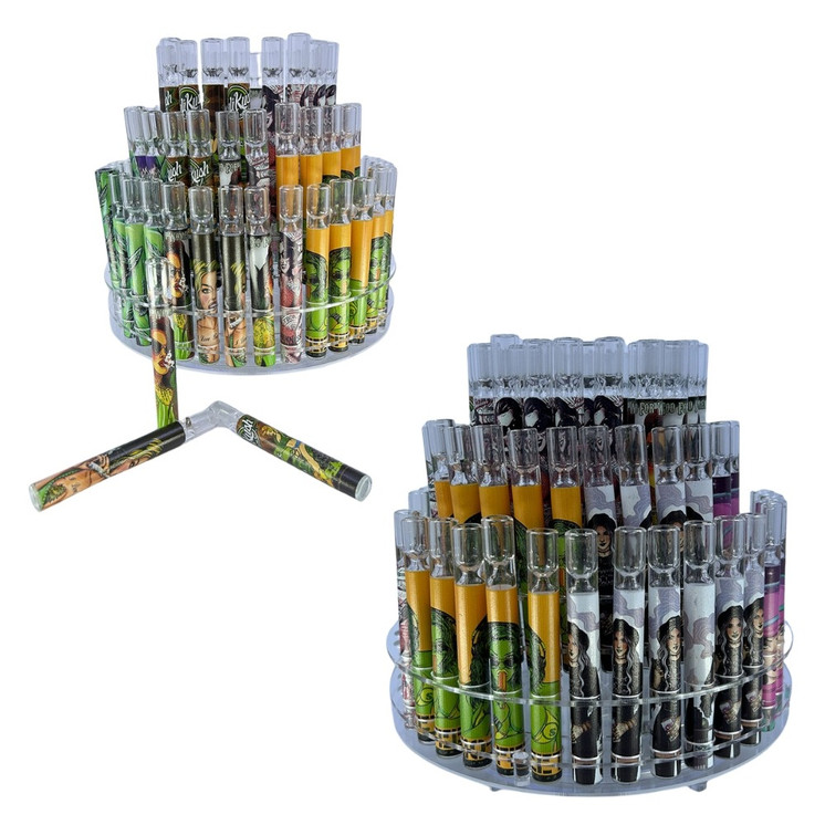 XGCDIS1 - Glass Chillum With LED Light - 100 Counts Per Display