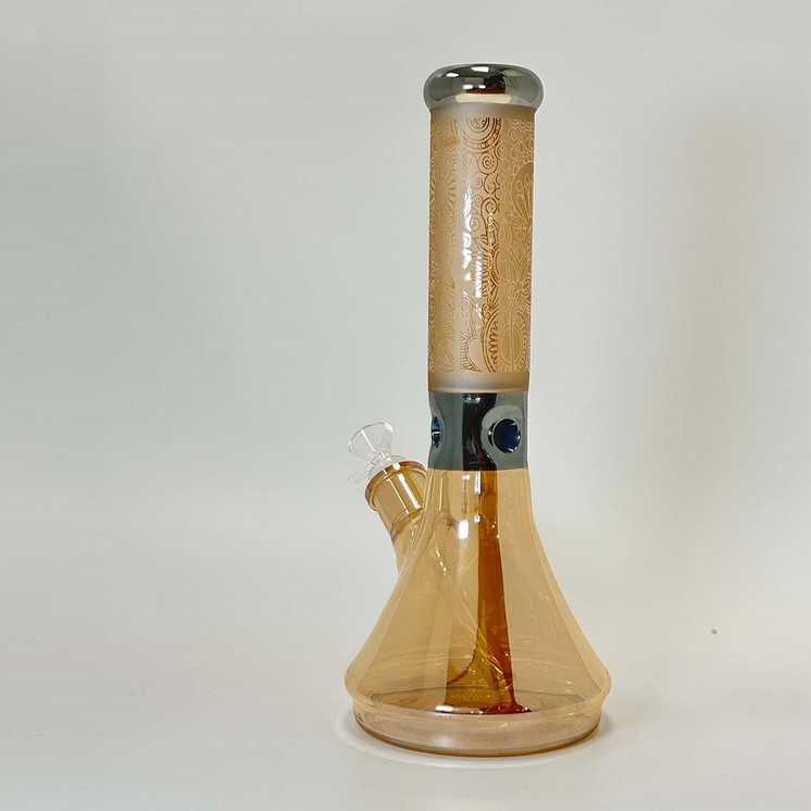  Thick Art Print Waterpipe With Ice Catcher - 13 Inch - WPHG235