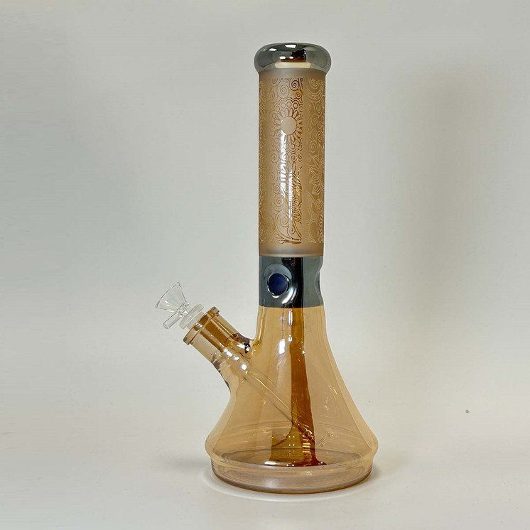  Thick Art Print Waterpipe With Ice Catcher - 13 Inch - WPHG235