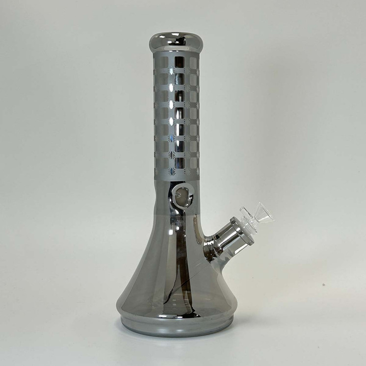  Thick Art Print Waterpipe With Ice Catcher - 13 Inch - WPHG235
