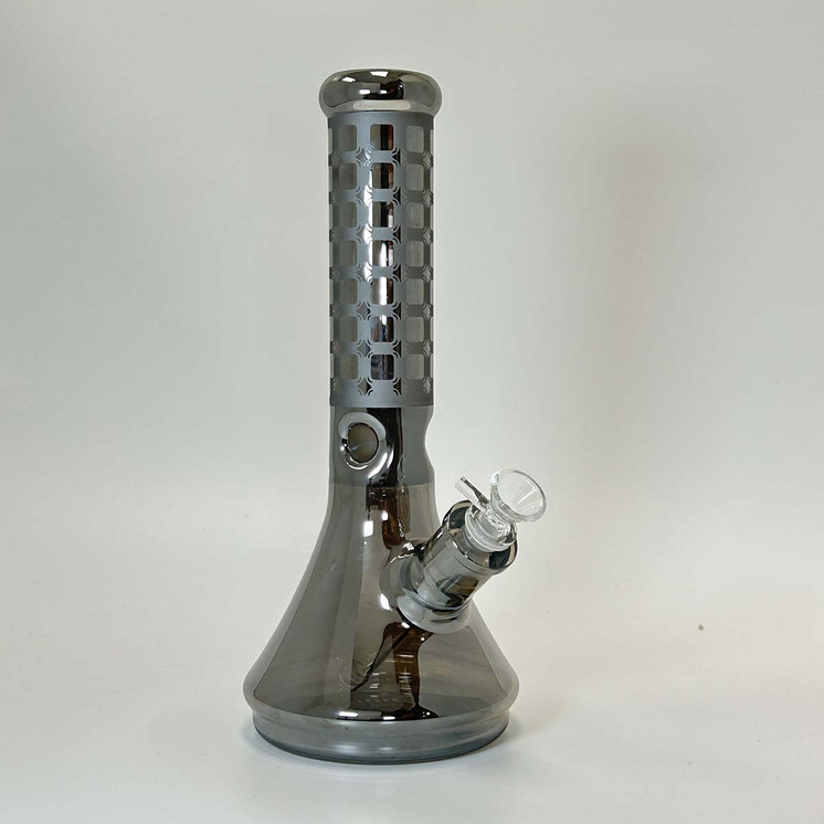  Thick Art Print Waterpipe With Ice Catcher - 13 Inch - WPHG235