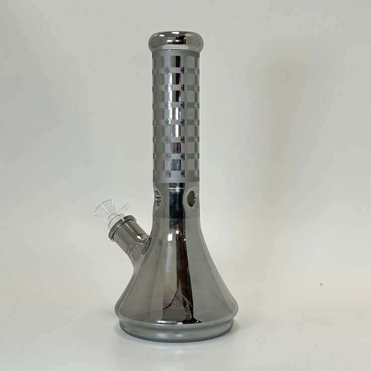  Thick Art Print Waterpipe With Ice Catcher - 13 Inch - WPHG235