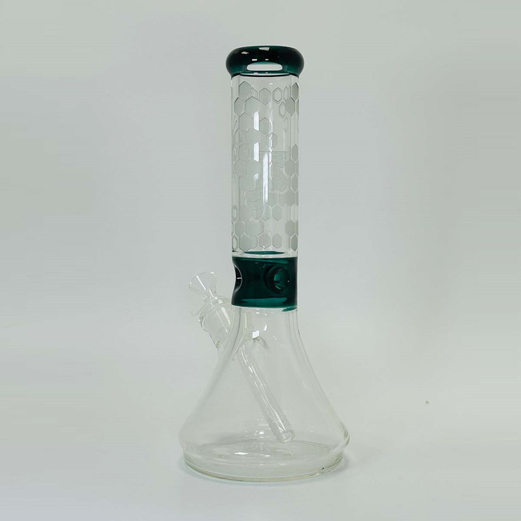  Thick Art Print Waterpipe With Ice Catcher - 13 Inch - WPHG235