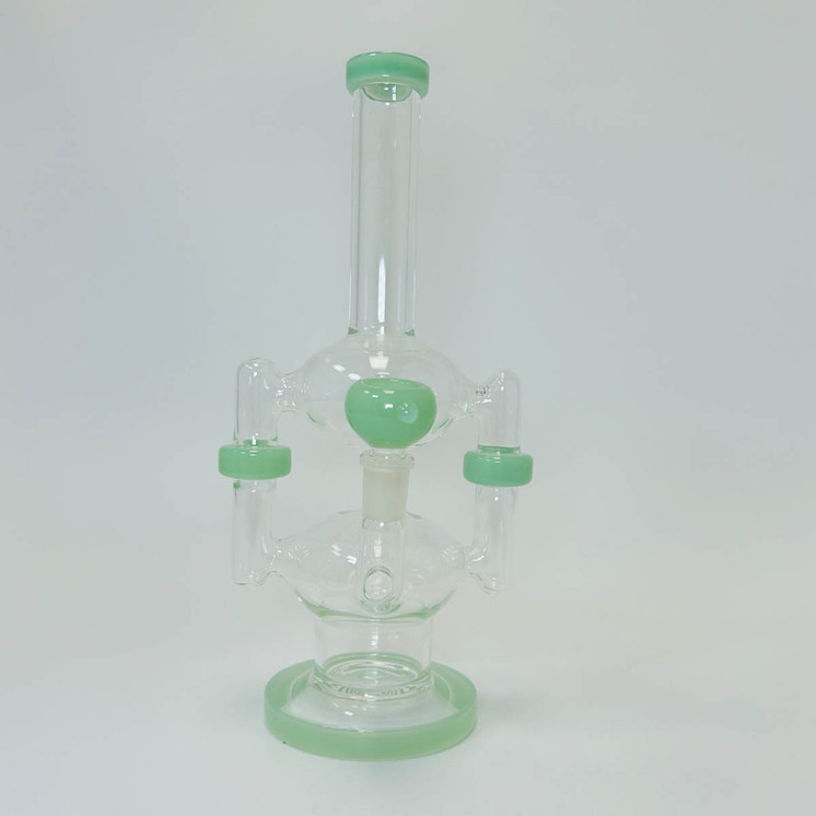Waterpipe with Color Rim Recycler - 11 Inch - WPAG151