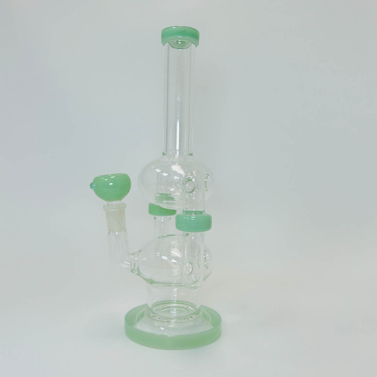 Waterpipe with Color Rim Recycler - 11 Inch - WPAG151