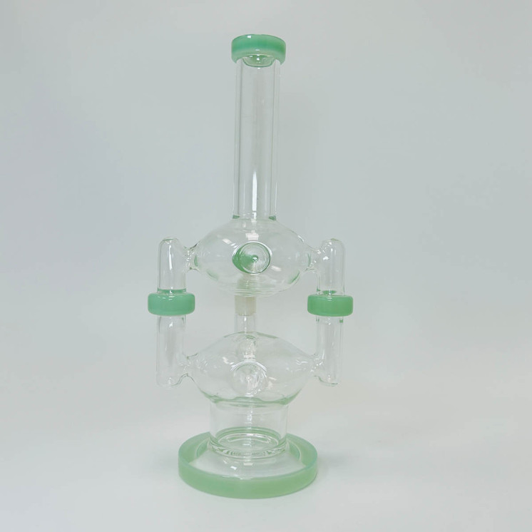 Waterpipe with Color Rim Recycler - 11 Inch - WPAG151
