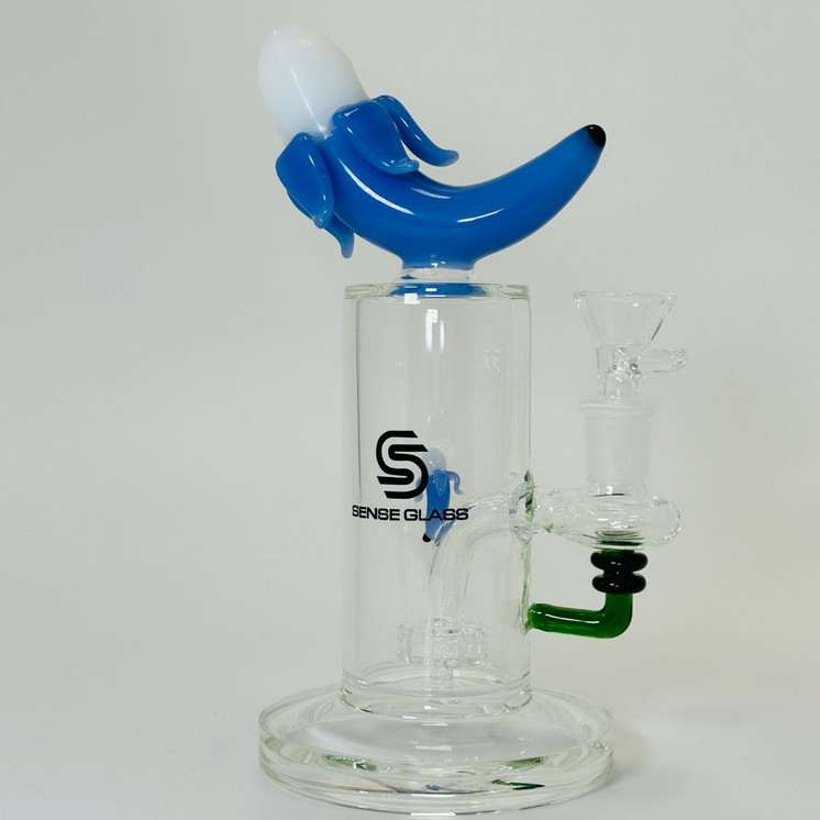 Sense Glass Banana Waterpipe With Matrix Perc - 8 Inch - WPVC185-Blue