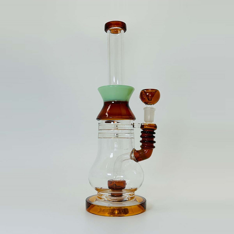 Color Rim Bell Waterpipe With Showerhead Perc - 12 Inch - WPAG161