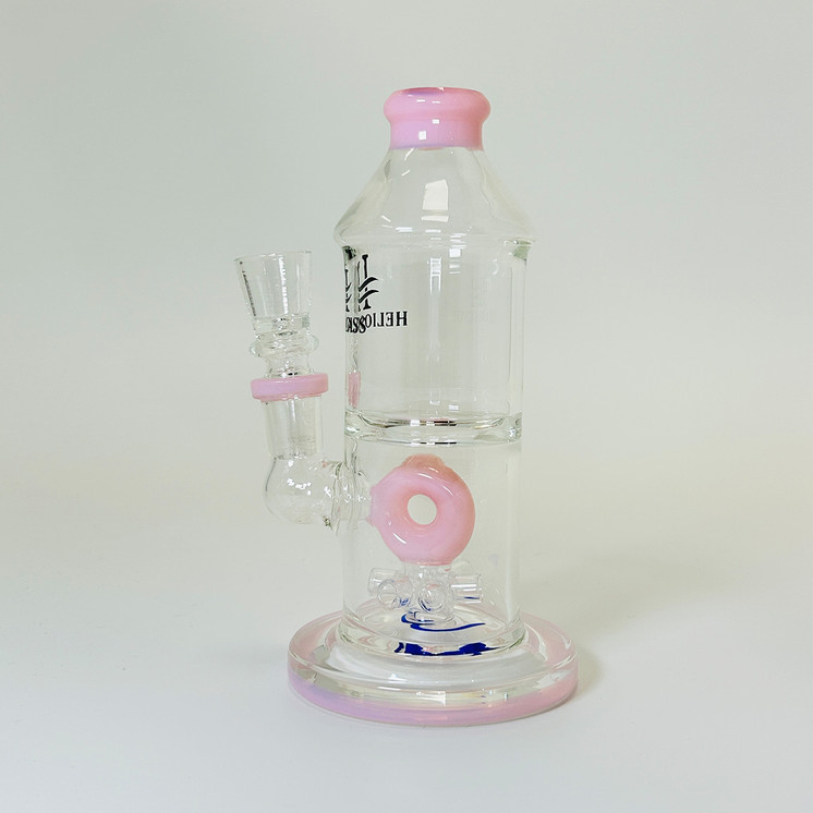 Helios Glass 7 Inch Waterpipe - Straight Tube with Donut Showerhead Perc - WPTG67
