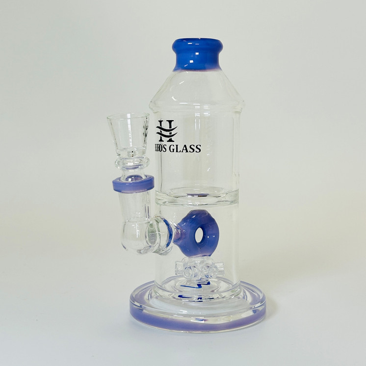 Helios Glass 7 Inch Waterpipe - Straight Tube with Donut Showerhead Perc - WPTG67