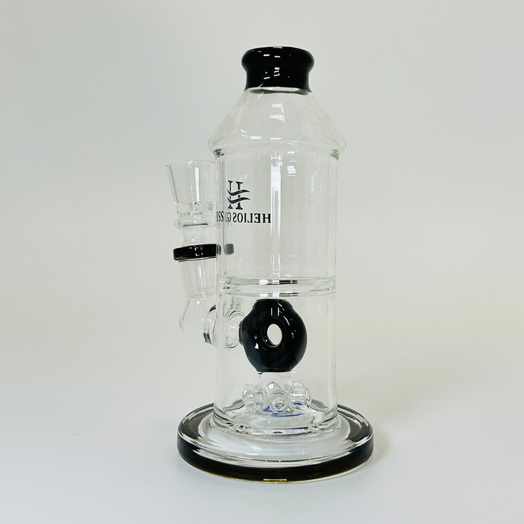 Helios Glass 7 Inch Waterpipe - Straight Tube with Donut Showerhead Perc - WPTG67