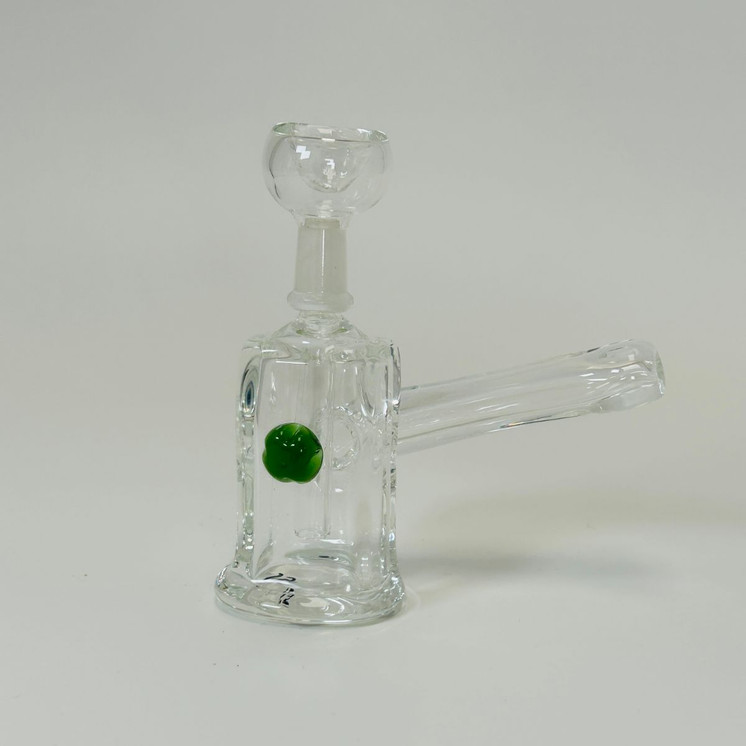 WPAG163 -Mini Waterpipe -  5 Inches Square 45 Degree Female - Heavy Clear