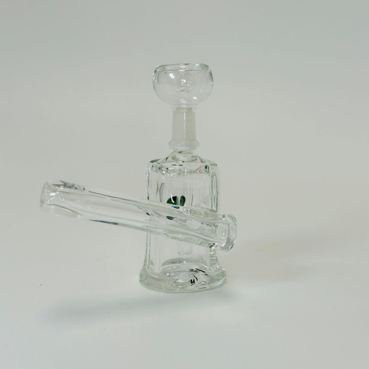 WPAG163 -Mini Waterpipe -  5 Inches Square 45 Degree Female - Heavy Clear