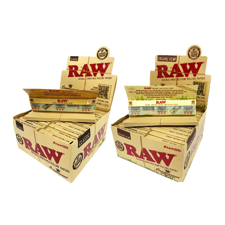 Raw Connoisseur King Size Slim With Tips Rolling Paper - 24 Counts Per Box