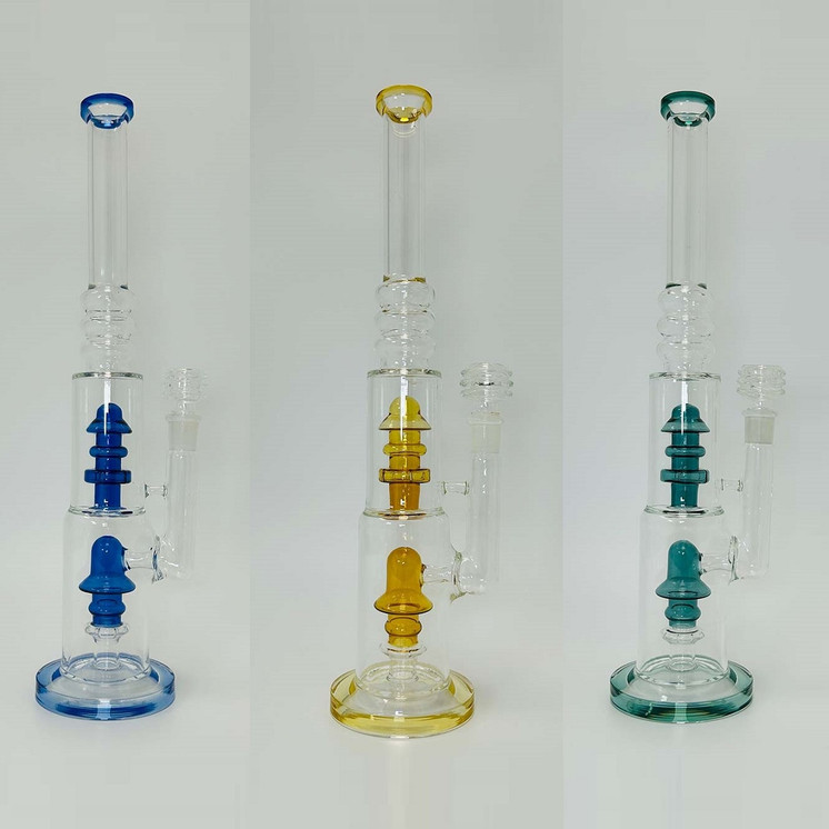 Dual Perc Waterpipe - 16 Inch - WPLG222