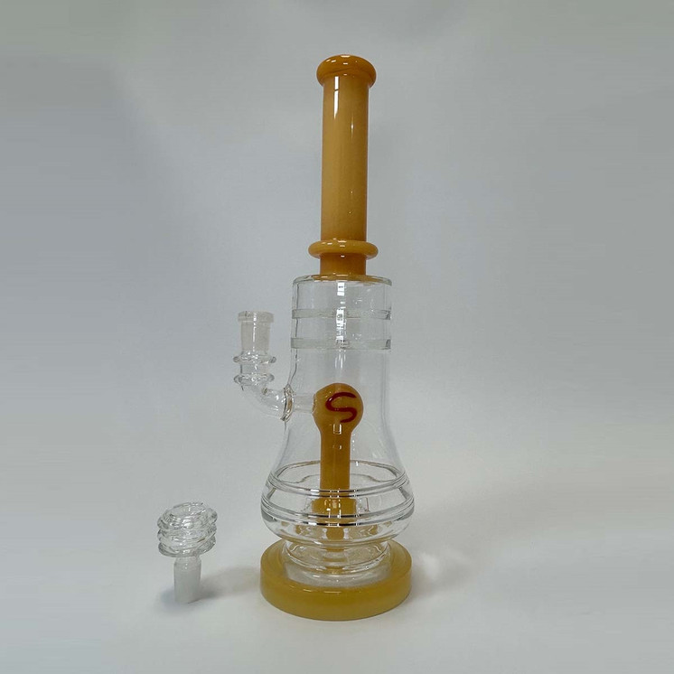 Neck Bend Waterpipe With Horn And Matrix Perc - 11 Inch - WPVC155