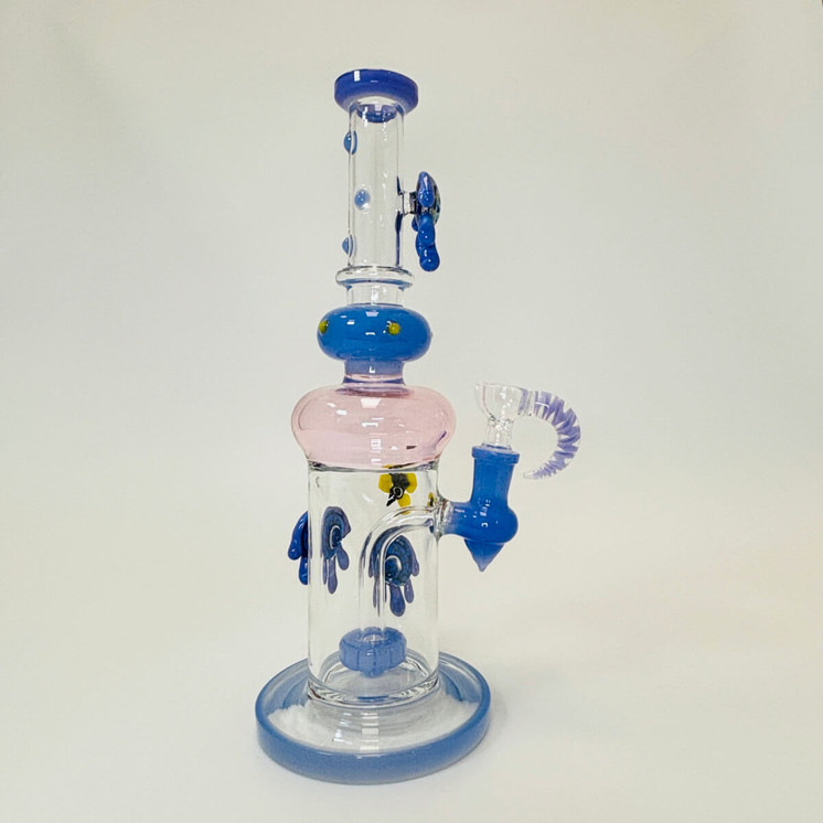 Honey Bee Waterpipe With Showerhead Perc - 12 Inch - WPVC160-Pink Purple