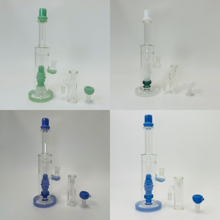 Waterpipe - 12 Inches - Straight With ASH Catcher and Showerhead Perc - (RH-156)