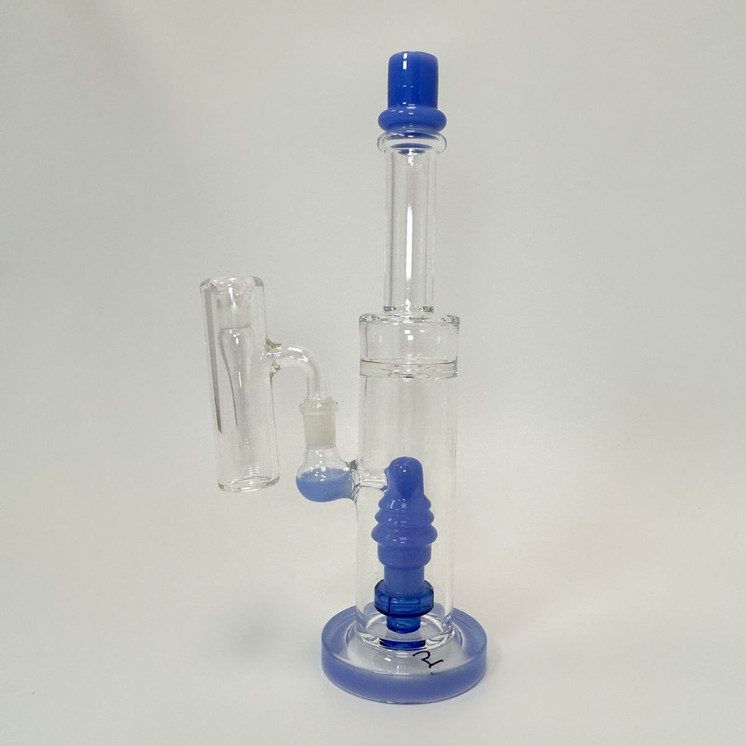 Waterpipe - 12 Inches - Straight With ASH Catcher and Showerhead Perc - (RH-156)-LAVENDER